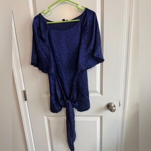 Banana Republic Navy Tie-Front Blouse Size L